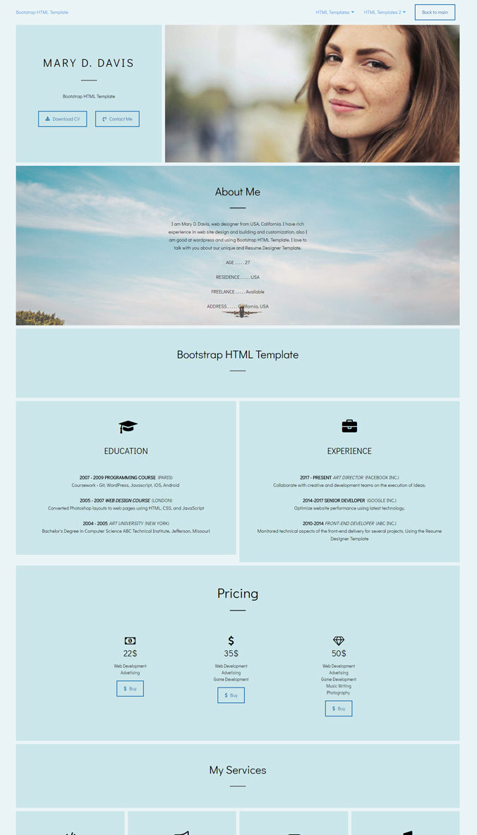 CV Website Template