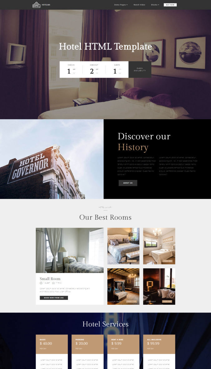 website hotel template