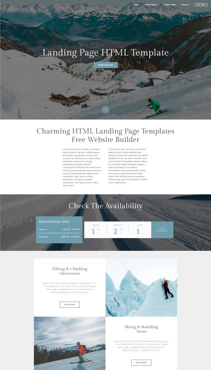 landing page website template